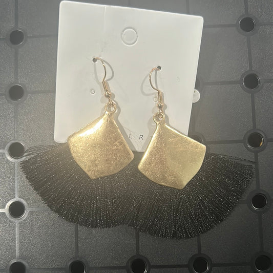 Earrings. - Black Fringe